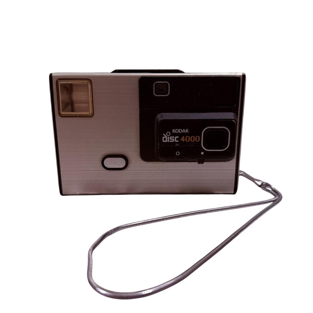 Kodak Disc 4000 Vintage 1980s Pocket Camera Silver Black with Wrist Strap‎